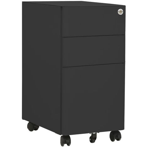 Classeur mobile Meuble de Rangement - Armoire De Bureau Anthracite 30x45x59 cm Acier BV859924 - BonneVie (1/5)