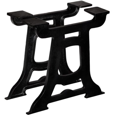 Lot de 2 Pieds de table base Design industriel - Support de table Cadre en Y Fonte BV258109 - BonneVie (1/5)