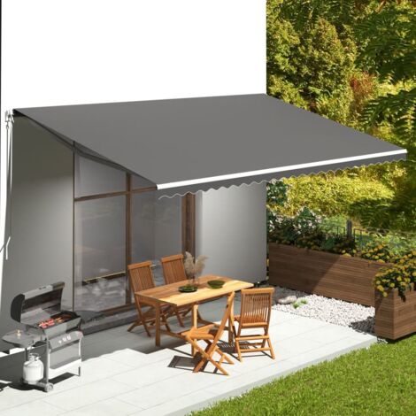Tissu de remplacement pour auvent Tissu de Rechange pour auvent Anthracite 6x3,5 m 32697 (1/5)