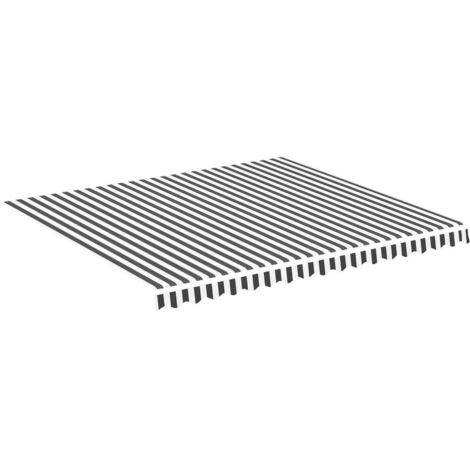 Tissu de remplacement pour auvent, Design moderne, Tissu pour Marquise, Anthracite et blanc 4x3,5 m OIB5807E (1/5)