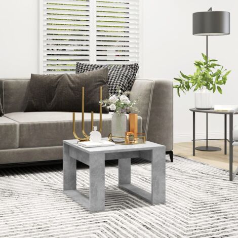 Table d'appoint Bout de canapé  Table basse Gris béton 50x50x35 cm Aggloméré 13375 (1/5)