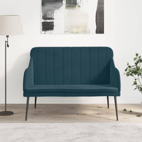 Banc - Banc de salon - Banc de table Bleu 110x76x80 cm Velours BV675605 - BonneVie (1/5)