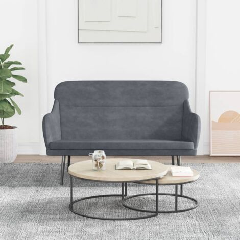 Banc Banc de salon Banquette Gris foncé 110x76x80 cm Velours 37672 (1/5)