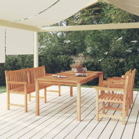 Ensemble Table et Chaise de Jardin Ensemble à dîner de jardin 4 pcs Bois de teck massif 84980 (1/5)