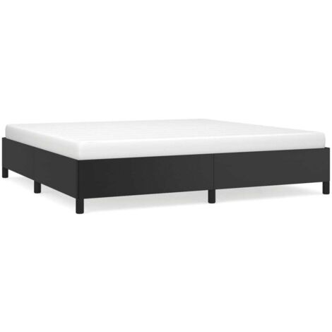 Lit adulte pour 2 personnes, Structure de lit, Assemblage Facile, Noir 200x200 cm Similicuir OIB3709E (1/5)