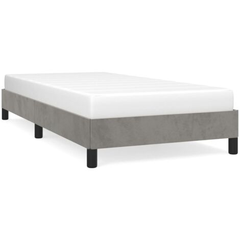 Lit adulte pour 1 personnes, Structure de lit, Assemblage Facile, Gris clair 80x200 cm Velours OIB5791E (1/5)