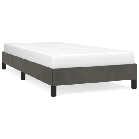 Lit adulte pour 1 personnes, Structure de lit, Assemblage Facile, Gris foncé 80x200 cm Velours OIB5106E (1/5)