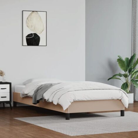 Lit adulte Contemporain Cadre de lit Cappuccino 100x200 cm Similicuir 47012 (1/5)