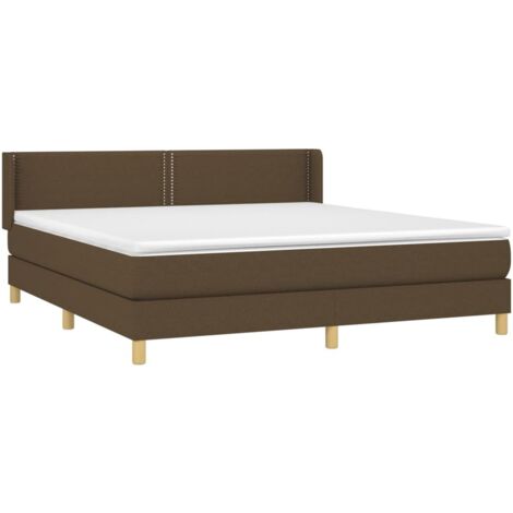 Lit adulte Contemporain  Lit à sommier tapissier avec matelas Marron foncé 160x200 cm 39761 (1/5)