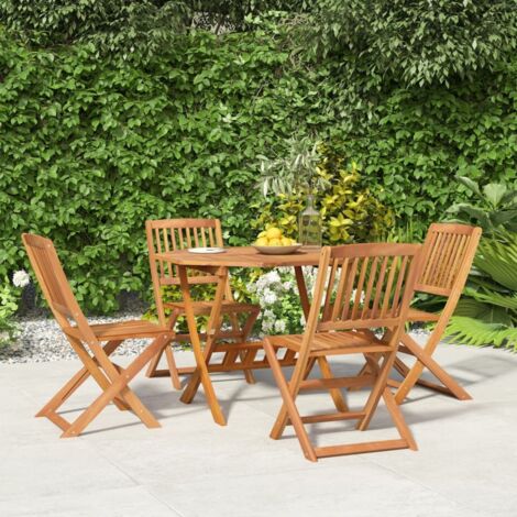 Ensemble Table et Chaise de Jardin 5 pcs - Ensemble Table à manger + 4 chaises Bois d'acacia solide BV453540 - BonneVie (1/5)