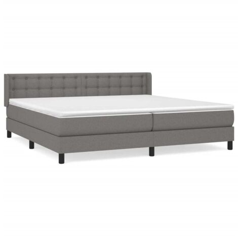 Lit adulte Contemporain Lit à sommier tapissier avec matelas Gris foncé 200x200cm Tissu 15056 (1/5)