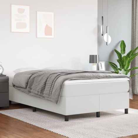 Sommier à ressorts de lit - Sommier pour Adulte et Enfant - Blanc 120x200 cm Similicuir BV533018 - BonneVie (1/5)