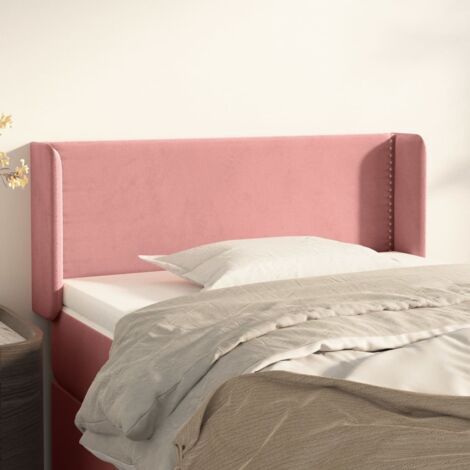 Tête de lit avec oreilles Style Classique Armoire de lit - Rose 103x16x78/88 cm Velours BV827992 - BonneVie (1/5)