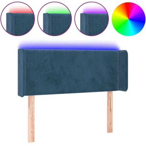 Tête de lit à LED Résistante et économique, Panneau de lit, Bleu foncé 103x16x78/88 cm Velours OIB3350E (1/5)