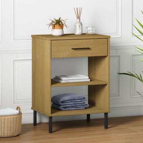 Armoire console  Armoire de rangement avec pieds en métal Marron Bois pin massif OSLO 19203 (1/5)