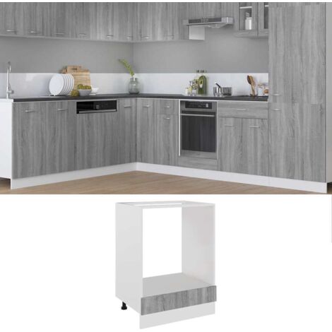 Armoire à four Armoire de cuisine Meuble bas de Cuisin Sonoma gris 60x46x81,5 cm Bois d'ingénierie 26053