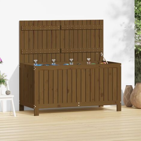 Coffre de rangement Boîte de rangement de jardin Marron miel 121x55x64 cm Bois pin 62346 (1/5)