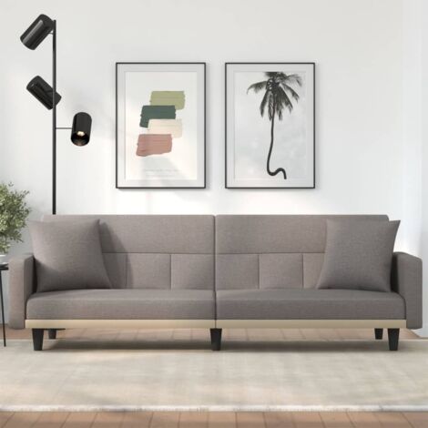 Canapé-lit Convertible, Clic-Clac, Meuble de Salon, avec coussins taupe tissu OIB4326E (1/5)