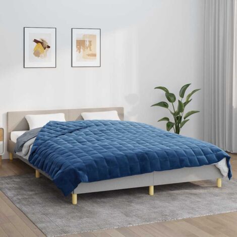Couverture lestée Douce et Confortable Bleu 200x225 cm 9 kg Tissu 50301 (1/5)