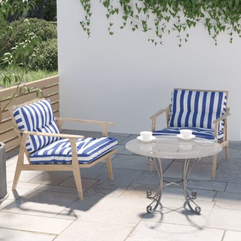 Lot de 2 Coussins de canapé Moderne - Dossier pour canapé rayures bleues/blanches tissu BV264020 - BonneVie (1/5)