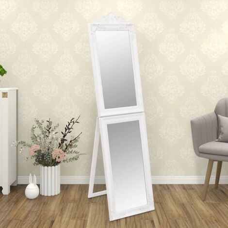 Miroir sur pied Luxueux, Miroir chambre, Blanc 50x200 cm OIB9682E (1/5)