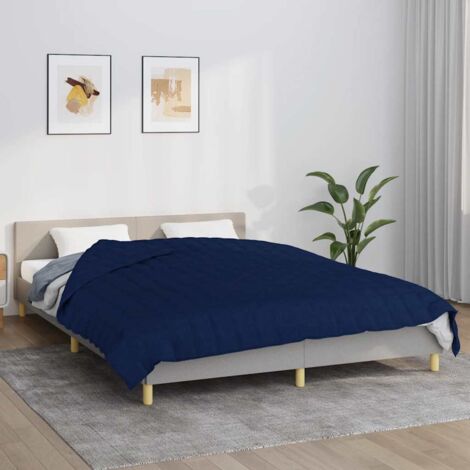 Couverture lestée Douce et Confortable Bleu 200x200 cm 9 kg Tissu 44657 (1/5)