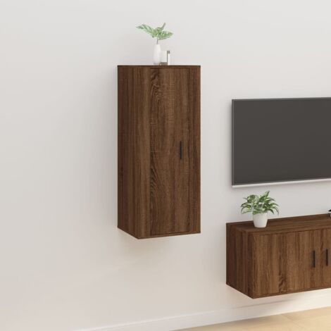 Meuble TV mural Banc TV Armoire de rangement Chêne marron 40x34,5x100 cm 20374 (1/5)