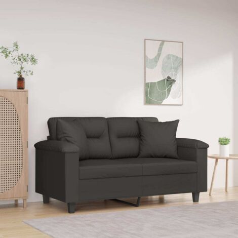 Lot de 2 Coussins décoratifs Moderne - Coussins Déco Gris foncé 40x40 cm Tissu microfibre BV510371 - BonneVie (1/5)