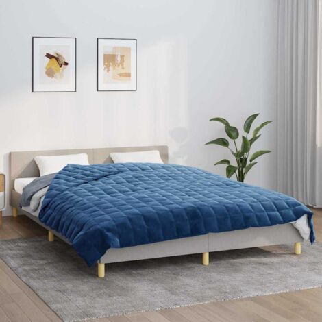 Couverture lestée Douce et Confortable Bleu 200x230 cm 9 kg Tissu 31245 (1/5)