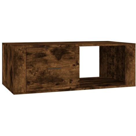 Table basse Table d'appoint pour Salon Chambre - Chêne fumé 100x50,5x35 cm Bois d'ingénierie BV861516 - BonneVie (1/5)