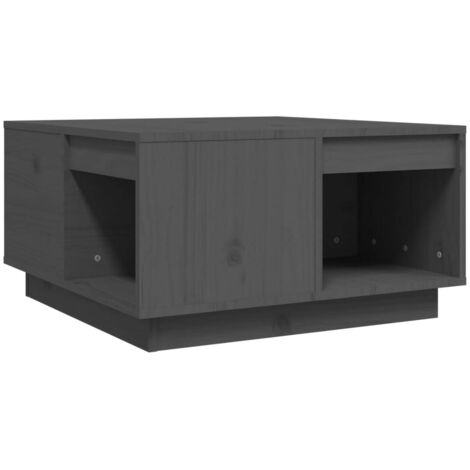 Table basse Table de salon  Bout de canapé Gris 60x61x32,5 cm Bois massif de pin 41506 (1/5)