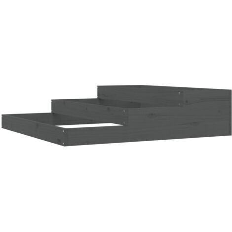 Jardinière, Pot de Fleurs d'extérieur, Gris 107x107x27 cm Bois massif de pin OIB3761E (1/5)