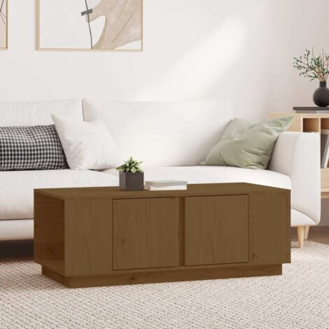 Table basse Table de salon Bout de canapé Marron miel 110x50x40 cm Bois massif de pin 51351 (1/5)