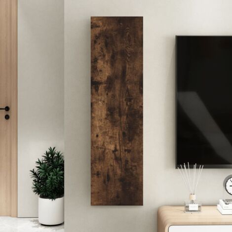 Meuble TV mural pour Salon - Armoire TV Moderne Chêne fumé 30,5x30x110 cm BV394786 - BonneVie (1/5)