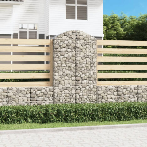 Gabion pour Pierres arqué Panier de gabions - Cage à pierre 100x50x180/200 cm Fer galvanisé BV564646 - BonneVie (1/5)