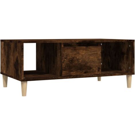 Table basse Table d'appoint pour Salon Chambre - Chêne fumé 90x50x36,5 cm Bois d'ingénierie BV703736 - BonneVie (1/5)