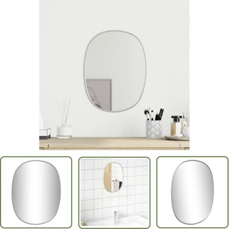 Miroir mural Luxueux, Miroir chambre, Argenté 30x25 cm OIB8238E (1/5)