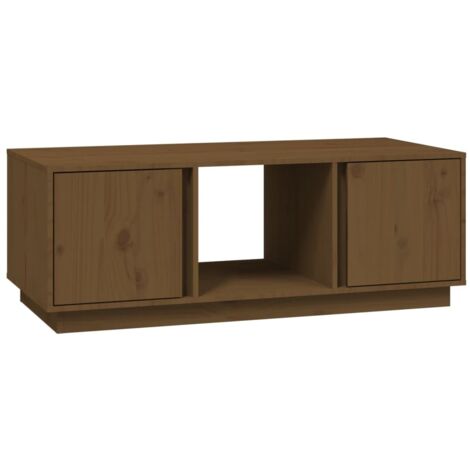 Table basse Table d'appoint pour Salon Chambre - Marron miel 110x50x40 cm Bois massif de pin BV589493 - BonneVie (1/5)