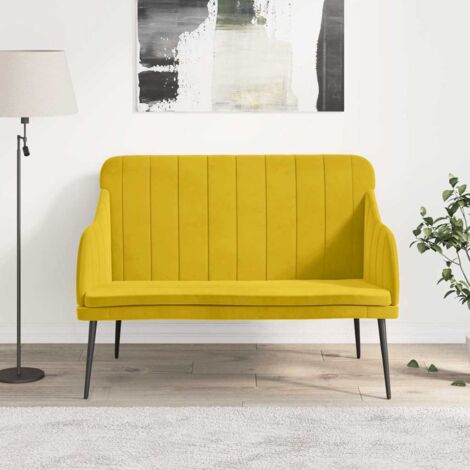 Banc Banc de salon Banquette Jaune 110x76x80 cm Velours 18365 (1/5)