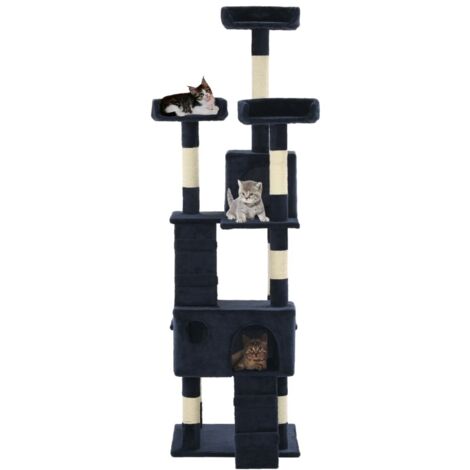 Arbre à chat  Cadre d'escalade de Chat avec griffoirs en sisal 170 cm Bleu 24866 (1/5)