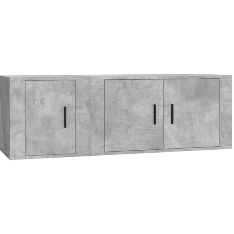 Ensemble de meubles TV 2 pcs, Étagères TV, Meubles de Salon, gris béton bois d'ingénierie OIB1512E (1/5)