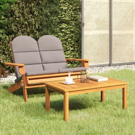 Ensemble de salon de jardin Adirondack 2 pcs - Ensemble Table et Chaise de Jardin - bois acacia solide BV992365 - BonneVie (1/5)