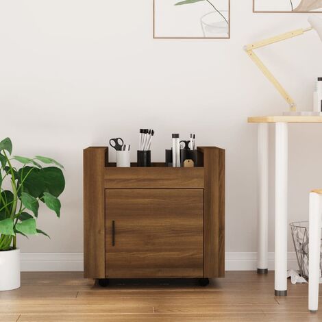 Chariot de bureau Chêne marron 60x45x60 cm Bois d'ingénierie - The Living Store (1/5)