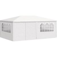 Tente de réception, Pavillon, Pergola, Tente de jardin, et parois latérales 4x6 m Blanc 90 g/m² OIB7090E