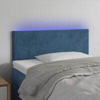 Tête de lit à LED - Design industriel - Pour Lit adulte - Bleu foncé 100x5x78/88 cm Velours Chic-624135