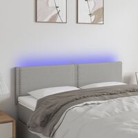 Tête de lit à LED - Design industriel - Pour Lit adulte - Gris clair 144x5x78/88 cm Tissu Chic-551562