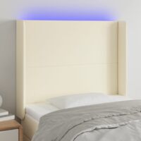 Tête de lit à LED - Design industriel - Pour Lit adulte - Crème 93x16x118/128 cm Similicuir Chic-798031
