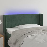 Tête de lit à LED - Design industriel - Pour Lit adulte - Vert foncé 103x16x78/88 cm Velours Chic-301074