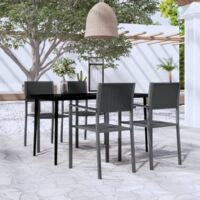 Salon de jardin 5 pcs - Mobilier de jardin - Ensemble de salle à manger de jardin Noir Chic-303332