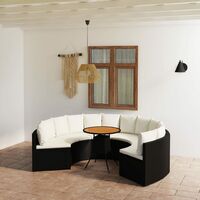 Salon de jardin 7 pcs - Canapé de jardin - Ensembles de Meubles d'exterieur - avec coussins Résine tressée Noir Chic-833191